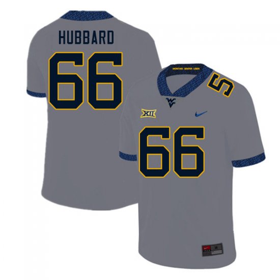 Men's West Virginia Mountaineers NCAA #66 Ja'Quay Hubbard Gray Authentic Nike Stitched College Football Jersey ND15K41XG